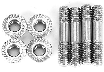 M8 Exhaust Stud-Exhaust Studs-Stehbolzenmutter-Kit Für Auspuffanlage M8X1,25 42 Mm / 1,65 Zoll T25 T28 4-Teilige Stehbolzenmuttern 304 Aus Rostfreiem Stahl