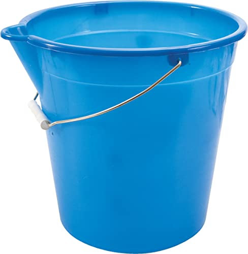 La Briantina Secchio in Plastica con Becco Versatore, Manico in Ferro Zincato, Blu, Capacità 12 Litri