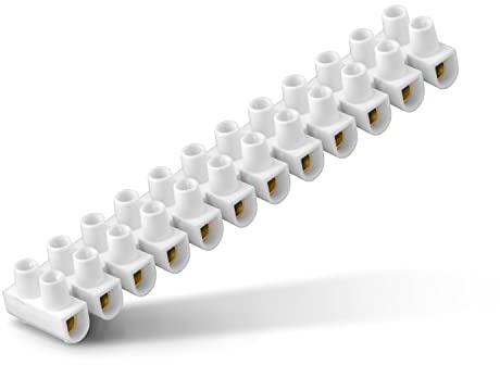 POPP® Electric Clema Regleta LIBRE DE HALÓGENOS de 12 Polos Bloques de Terminales 6A Doble Fila Terminales con Tornillos, 0-380V, 4-6.0mm² max, EN 60947-7-1:2009 (Pack 10 unidad, 10A)