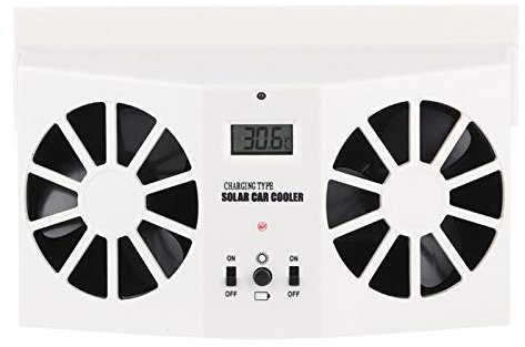 Ventilador enfriador con energía solar para automóvil, Ventilador enfriador con energía solar para automóvil Ventilador de aire Radiador de escape Refrigeración blanca