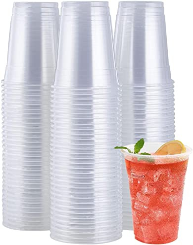 e!Orion Vasos de Plástico Desechables de Polipropileno - Vasos Transparente de Bebida Reutilizable, Material Ecológico - Ideal para Fiesta, Bodas Cumpleaños y Navidad - 350 ml, 60 Unidades