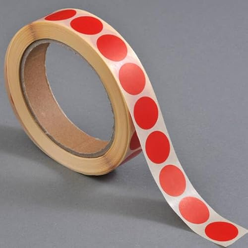 SPRINTIS Klebepunkte 13 mm, rot, 1000 Stück Markierungspunkte selbstklebend auf Rolle, Punkte Aufkleber aus Papier für Büro und Lager
