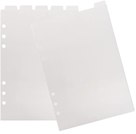 STOBOK 6 Transparente A5- Ordner Obere Vertikale Laschen 6- Loch- Ordner Trennwand für Planer Tagebuch Notizbuch Tagebuch Notizblock