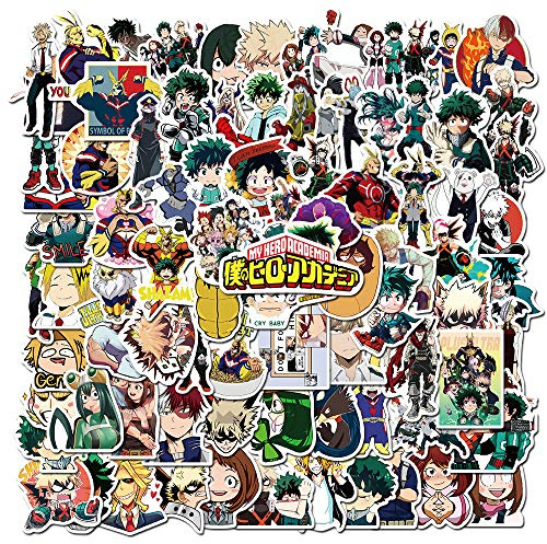 My Hero Academia Adesivi 100pcs per Bottiglia d'Acqua, Telefono, Skateboard, Laptop - Pacchetti di Adesivi Estetici per Ragazze Adolescenti