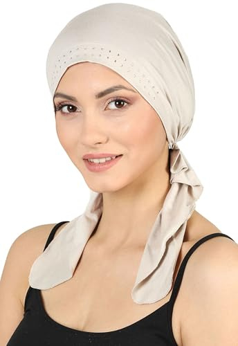Deresina vorgebundenes Chemo-Bandana für Frauen – Weicher Bambusturban & Kopftuch bei Haarausfall & Alopezie – Atmungsaktive Kopfbedeckung