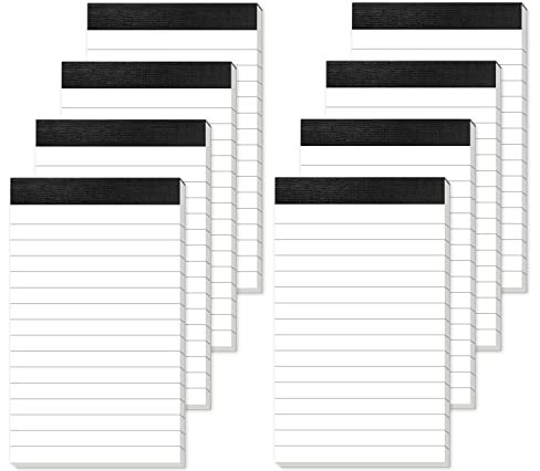 Notizblock Klein A7 8 Stück, Notizblock A7 Liniert Mini Schreibblock 30 Blatt pro Block Kleine Notizblöcke A7 Mini Notizblock 80 g/m² Taschen Notizblock Ersatzblöcke A7 Block Liniert für Büro Haushalt
