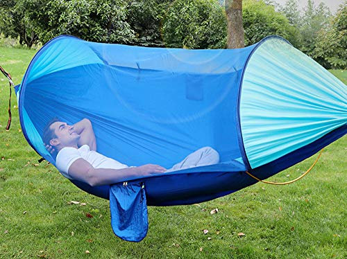 Hamaca con mosquitera, hamacas Dobles para Acampar, mosquitera portátil y Liviana para mochileros, Senderismo, Viajes al Aire Libre