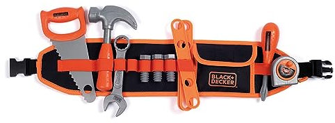 Smoby - Black+Decker - Werkzeuggürtel - Verstellbarer Gurt - Kinderspielzeug Basteln - 14 Zubehörteile