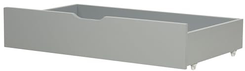 Beliani Bettschublade auf Rollen 2er Set Kiefernholz grau 97 x 58 cm Rumilly