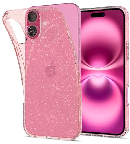 Spigen Cover Liquid Crystal Glitter per iPhone 16 | Rose Quartz