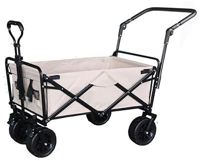 Einkaufswagen, zusammenklappbar, Einkaufswagen, Gartenwagen, robuster Wagen, multifunktional, für den Außenbereich, mit Rädern, Campingwagen, Familienreise, Picknick, Bollerwagen, leicht, einfach zu