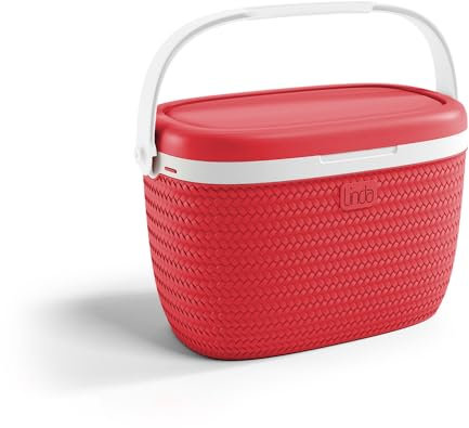 Kühlbox | Passive Kühlbox | Kühltaschen aus Kunststoff mit polystyrol thermische Isolierung (Rot, 18 L)