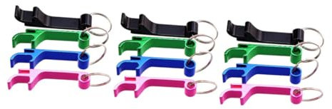 Ciieeo 14pcs Aluminum Alloy Bottle Opener Key Chain Multi-Functional Keychain