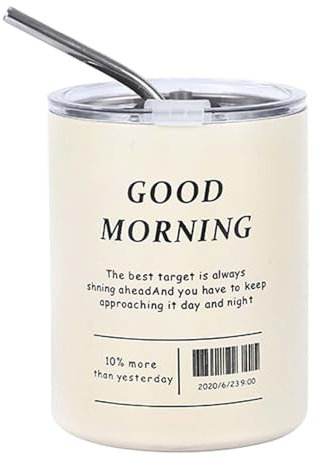 Bicchiere Iced Americano - Tazza da caffè isolata con bottiglia di | Bicchiere da viaggio sottovuoto in acciaio inox a doppio strato da 320 ml, ideale per uomini e donne in movimento