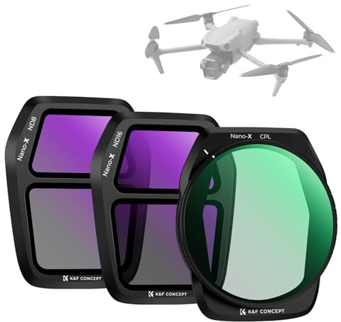 K&F CONCEPT CPL+ND8+ND16 Filter, Graufilter kompatibel mit DJI Air 3S | Polfilter, Neutraldichter Filter HD Optical Glass Multi Beschichtung Aluminium, Drohnenobjektiv Zubehör, FD061