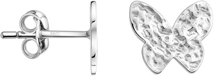 SOFIA MILANI - Damörhängen i 925 Silver - Stiftörhänge med Texturerad Fjäril - E3037