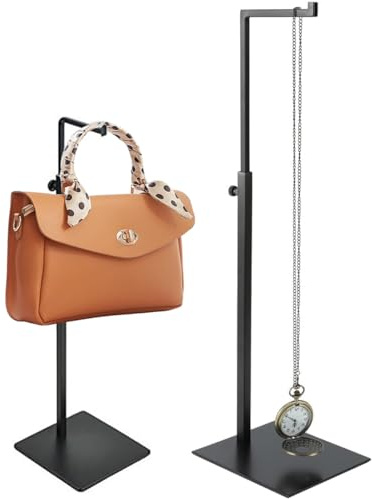 OUYULAI 2 Pezzi Portaborsa Regolabile in Metallo, Espositore Borse, Espositore Da Terra Per Borse, Un Espositore Multifunzionale per Riporre Cappelli, Gioielli E Accessori