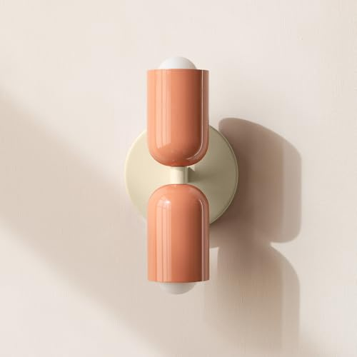 niuniaj Wandleuchte innen,2 Flammig Up and Down Wandlampe Wandbeleuchtung | E27 Modern Wandlampe für Wohnzimmer Schlafzimmer Flur Balkon Treppe Kinderzimmer Büro Schminktisch,Rosa