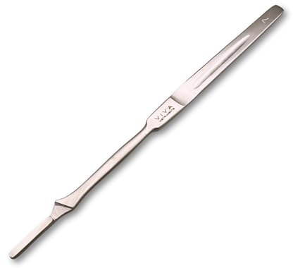 VIVA INSTRUMENTS Premium Surgical Scalpel Blades Handle Set No 3,4,7 and 9 Beaver Blade Holders Precision Crafted for Medical Surgical and Crafting Use Durable Sterilization (Silver, No.7)