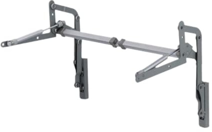 Baoblaze Cabinet Door Hinges Vertical Swing Lift up Stay Furniture Multipurpose Prop Zinc Alloy Kitchen Mechanism Hinges Pneumatic Arm, Gray with Buffer