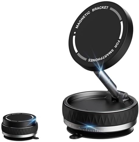 Gerbala Supporto Magnetico per Telefono per Auto con Aspirazione a Vuoto, Smartphone a Ventosa più Forte da 66 Libbre, Supporto per Telefono Magnetico per Auto Regolabile a 360 ° (A)