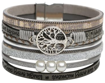 Karma NH10595353 Wickelarmband Lebensbaum vers. Farben PU Leder Armband Damenarmband Lederarmband modern