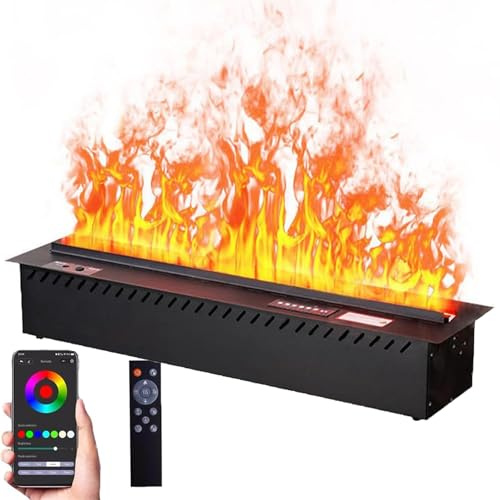 Chimenea De Vapor De Agua 3d, Chimenea EléCtrica De Vapor De Agua, Chimenea EléCtrica De Vapor De Agua, App, Control Remoto, Control TáCtil, Llenado AutomáTico De Agua,150cm/59.0in