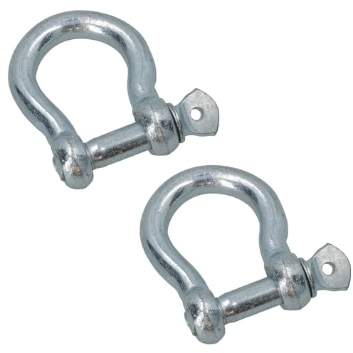 AB Tools Grillete de arco galvanizado de 8 mm, paquete de 2 candelabros para barco, yate