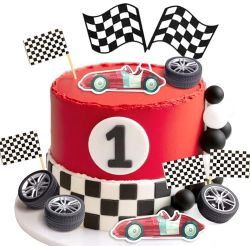 JeVenis Race Car Cake Decorations Car Cake Topper