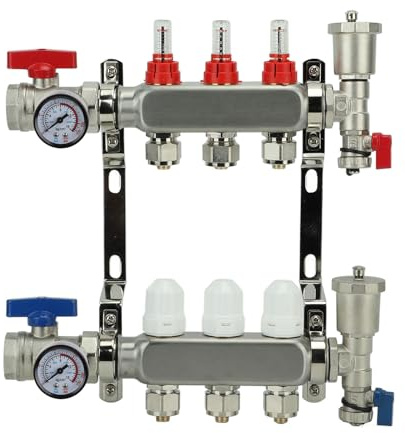 3 kit collettore di calore radiante 3 kit ad alta precisione misuratore di pressione di pressione g1 pollici di riscaldamento a pavimento in acciaio inossidabile 304 Finitura