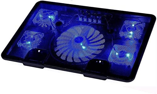 JYARZ Base Raffreddamento Pc Portatile 5 Fan 2 USB Laptop Cooler Cooling Pad Base LED Notebook Computer Cooler Supporto per Ventola USB per PC Portatile Ventola Pc per Ufficio
