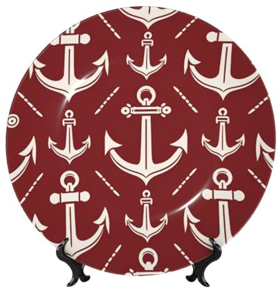 Vortithora Piatto decorativo nautico-marittimo da 25,4 cm con supporto, elegante piastra da parete per decorazione domestica
