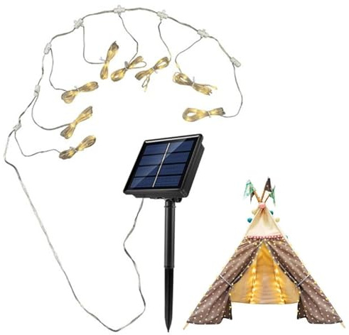 Lámpara solar para sombrilla de terraza, lámpara solar de funcionamiento | Lámpara de cuerda de paraguas de puente impermeable con 8 modos de iluminación,Luz decorativa de energía para jardín d