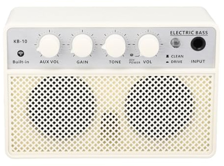KIMISS Altoparlante per Basso BT Amplificatore per Basso Elettrico Portatile Ricaricabile da 10 W a Doppio Canale con Uscita per Cuffie e Controllo del Volume Indipendente per Ingressi BT e AUX