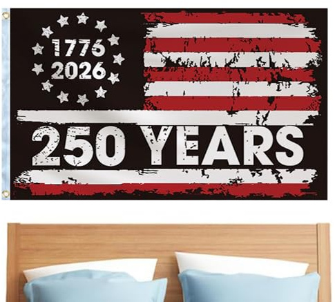 Amerikanische Flagge für den Außenbereich, wetterfest, 150 x 90 cm, Banner Juli 4, patriotische Gartendekoration, einfache Ha Ng, für Hof, Garten, Balkon, Zaun, Wand