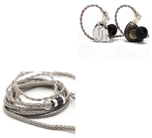 Linsoul KZ ZS10 Pro, 4BA+1DD 5 Driver in Ear Monitor, HiFi Wired Earbuds, Gaming Earbuds (Without Mic, Black)+Tripowin Zonie IEM Cable, 1.25m (2pin 0.78mm, 3.5mm)