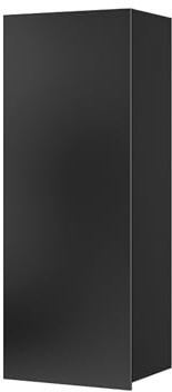 Mirjan24 Hängeschrank Calabrini BR11 (Schwarz Hochglanz) | Moderner griffloser Wandschrank mit 3 Innenböden für das Wohn- oder Schlafzimmer