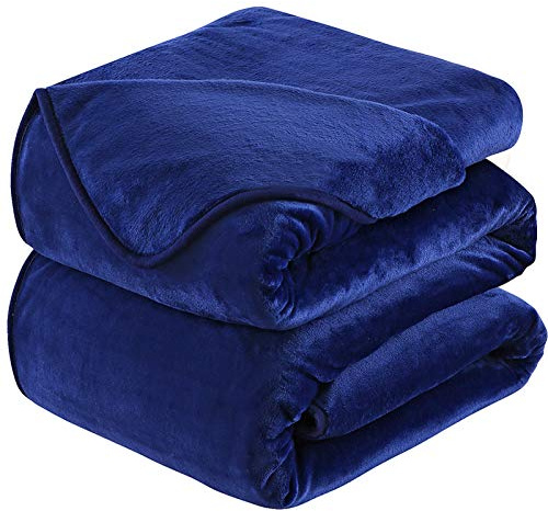 HOZY Kuscheldecke 150x200cm Dunkel Blau, Fleece Decke Sofa Decke, Warme Bettdecke Fleecedecke Couch Decken Flauschige Decke, Tagesdecke Sofaüberwurf Hundedecke Sofadecke Couchdecke flauschig