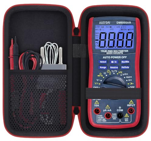 Aenllosi för AstroAI Digital multimeter TRMS 6000 räknas hårt bärande multimeterfodral, svart (endast fodral)