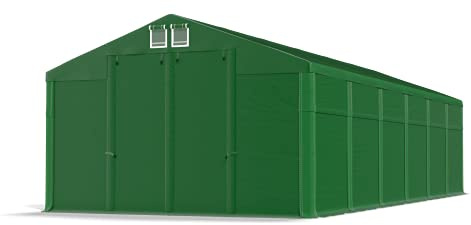 Das Company Lagerzelt 6x12x2.5m wasserdicht dunkelgrün Zelt 560g/m² PVC Plane ganzjährig Zelthalle Winter Plus SD