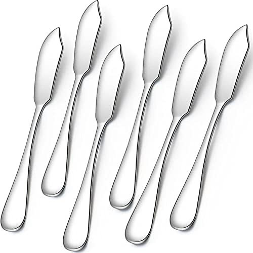AOOSY 6-teiliges Buttermesser, Käsemesser, Käsespreizer, 5,91 Zoll süße Mini-Edelstahl-Küchenmesser für Toast-Sandwich-Kuchen-Brot-Frühstück (Silber)