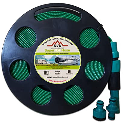 NEW Model - 10m Green Flat Hose on Reel (Non Toxic)