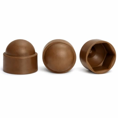M6 (10mm Wrench) (Pack of 20) Brown Plastic Nut and Bolt Protective Hexagonal Coupling Dome Cover Caps AN283 - A07B/2 M6_20