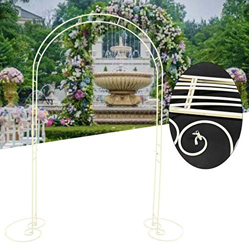 Arco de Metal para jardín Arco de Rosas Arco de jardín Arco de Boda Marco de Acero pabellón pérgola para Plantas trepadoras Resistente a la Intemperie Arco para terraza Boda decoración de jardín 2 m