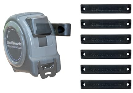 StealthMounts Black Bench Belt XL - Universal Tool Holder | Bench Belt Extra Large | Perfect Tool Hanger for Power Tools, Tape Measures and Belt Clips (6 Pack)