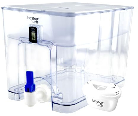 FRESIAMAX Depósito Filtrante 7.5 L. Incl. 1x Cartucho. Dispensador de Agua Reduce Cal, Cloro e Impurezas. Indicador digital. Diseño Para Nevera y encimera. Libre de BPA. Agua con Sabor óptimo.