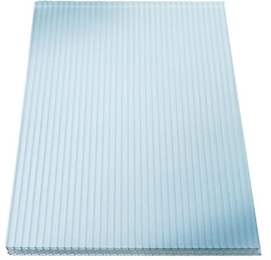 KAISER plastic® Placa de puente de 3 niveles, estructura X, 16 mm, 980 x 2000 mm, juego de 5 unidades, de policarbonato (PC)
