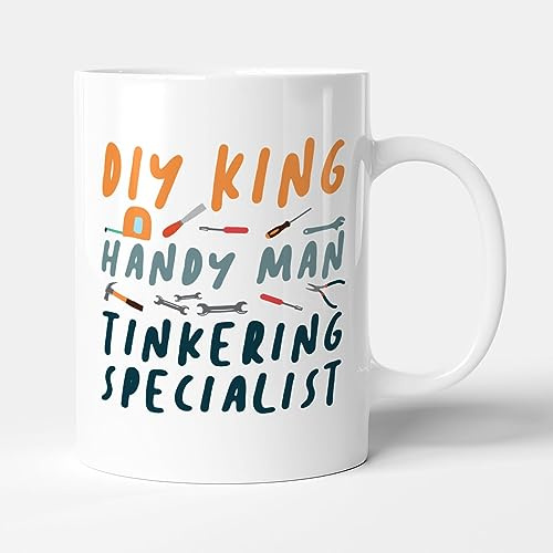 Victorian Printing Co - DIY King. Handy Man. Tinkering Specialist - Funny Dad Gift Mug, Ceramic, 11fl.oz.