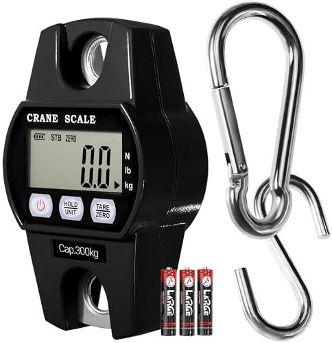 GRAM PRES Digitale Kranwaage zum Aufhängen, 300 kg, Hirsch-Jagdwaage, Bauernhof, Angeln, Fisch, Fleisch, Spiel, Gepäckwaage mit Halt/Tara