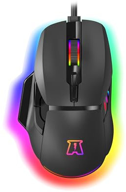 Akuma - Souris Gaming Filaire Otaku M05 12800DPI, Souris Gamer Rétroéclairage LED RGB,Capteur Optique de 1200 à 12800 DPI,7 Boutons,Programmable,Confortable et Légère,Compatible PC/PS4/PS5/Xbox -Noir